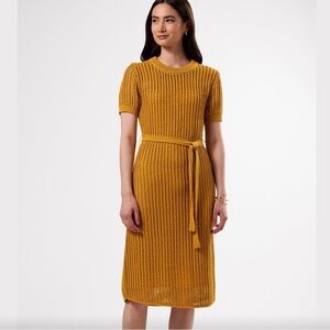 NWT Amour Vert Crochet TShirt Dress in Soleil Yellow Sz L